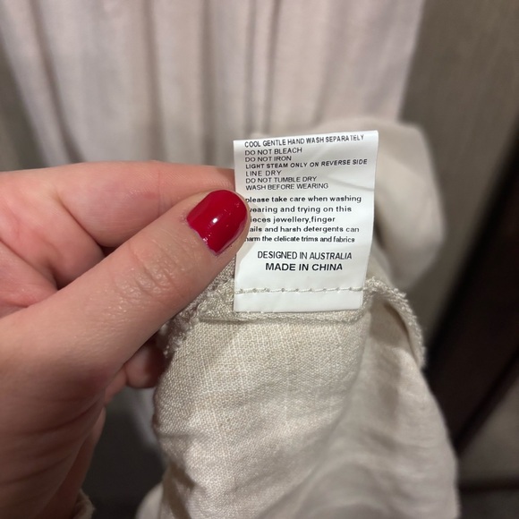 Elliatt Linen Midi Maxi Dress Sleeveless Stretchy Flowy Cream Nude Neutral - Picture 7 of 9